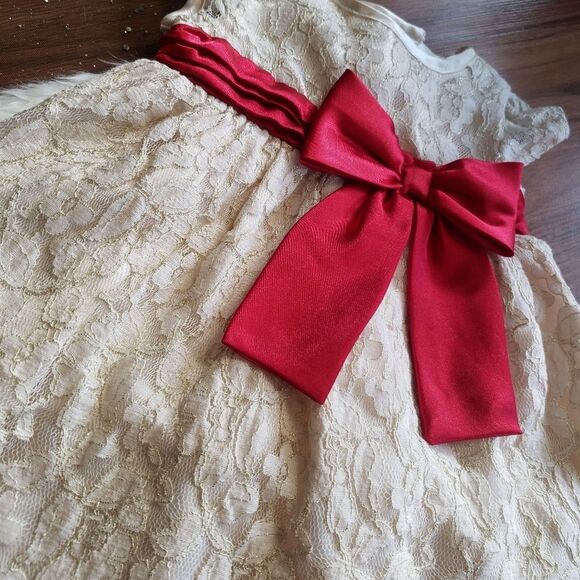 Sweet Heart Rose | Ivory & Red Dress - 12M - Picture 5 of 5